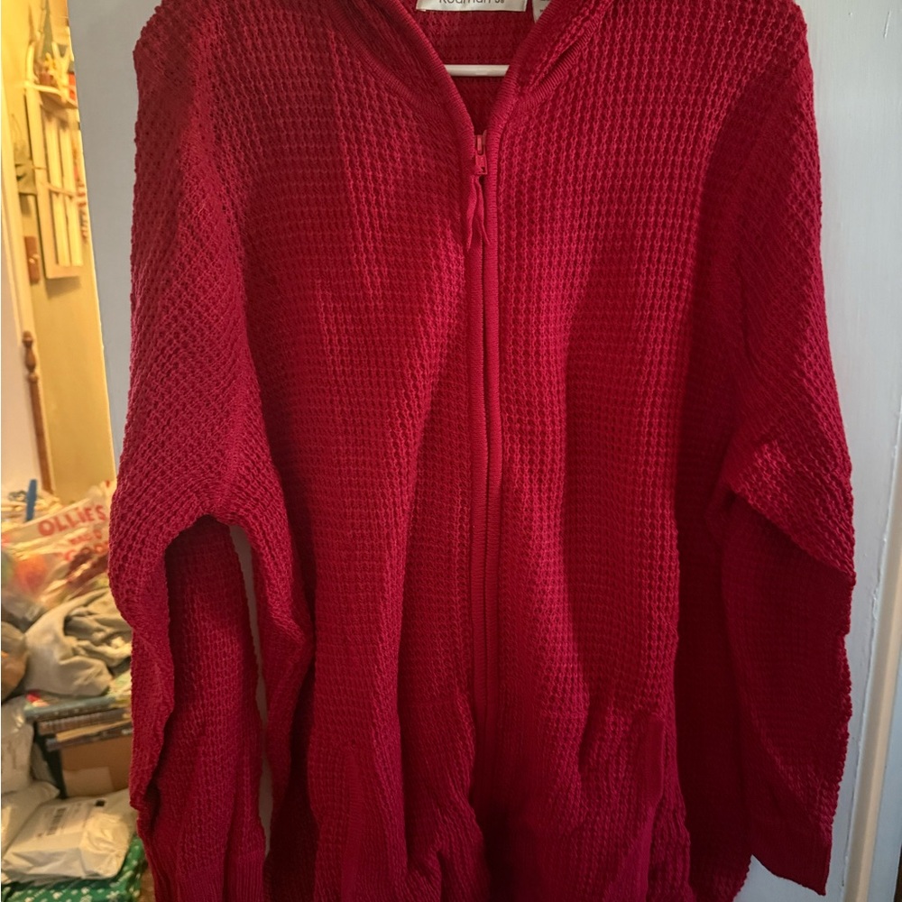 Roaman's Vibrant Red Women's Cardigan